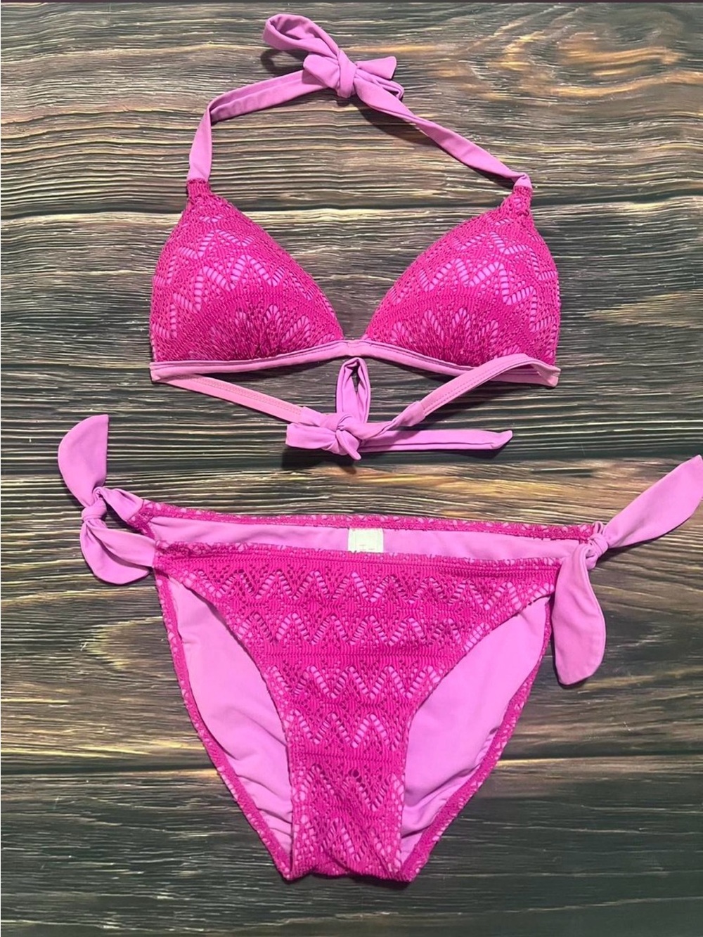 Hula Honey Pink Crochet Bikini Set